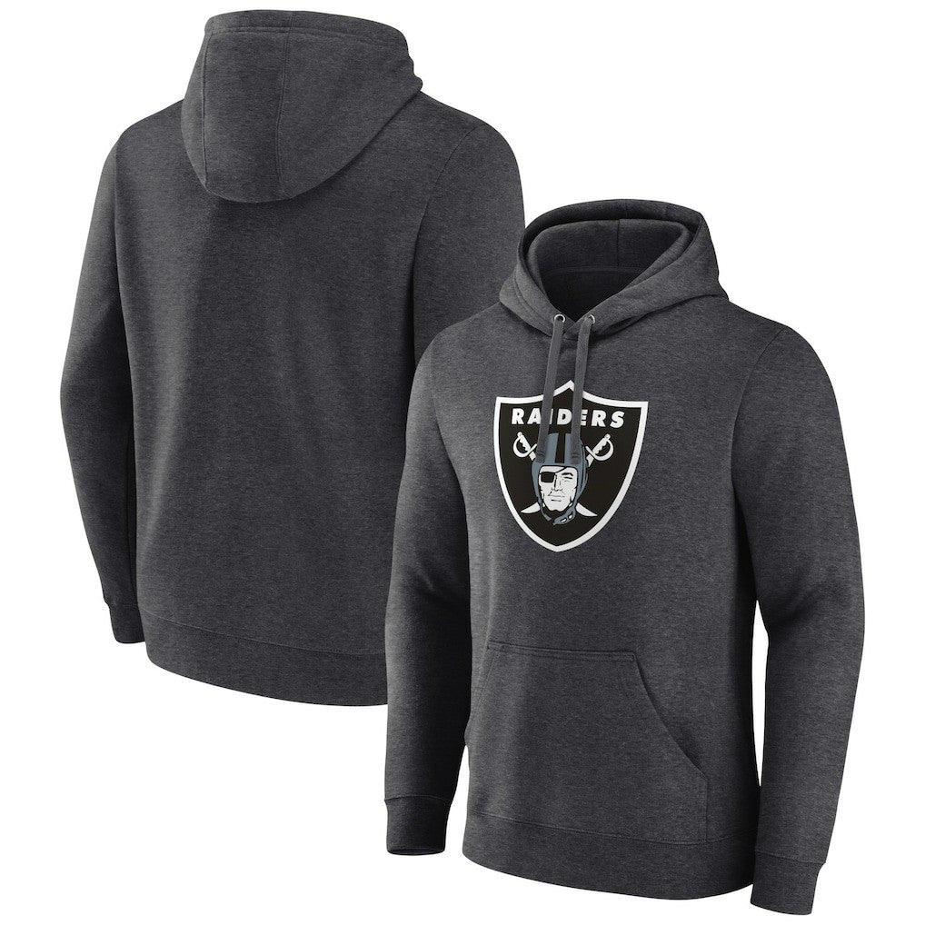Las Vegas Raiders Primary Logo Fitted Pullover Hoodie Charcoal | NFL