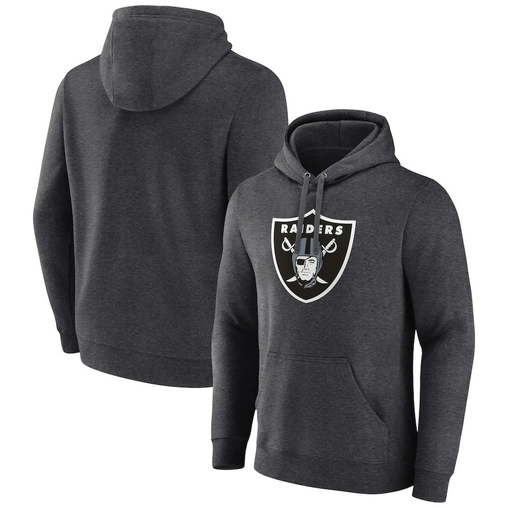 Las Vegas Raiders Primary Logo Fitted Pullover Hoodie Charcoal | NFL