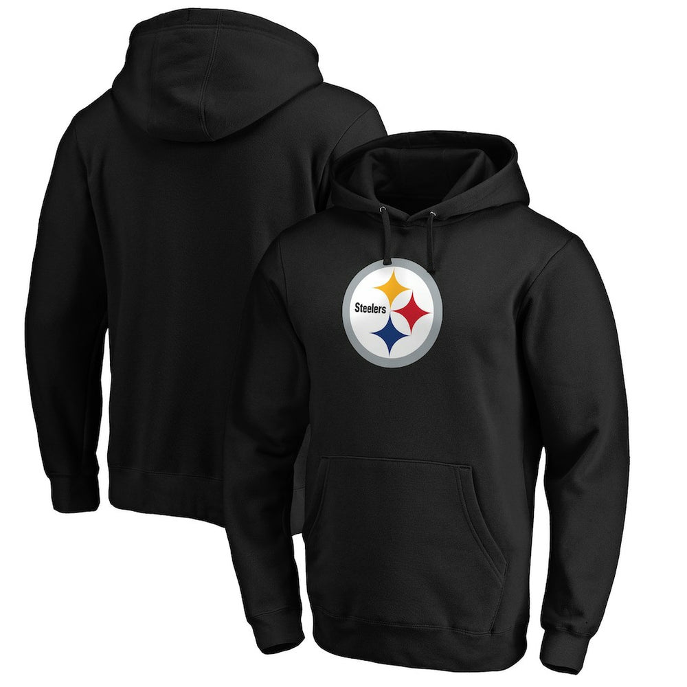 Pittsburgh Steelers Primary Logo Fitted Pullover Hoodie Black | NFL