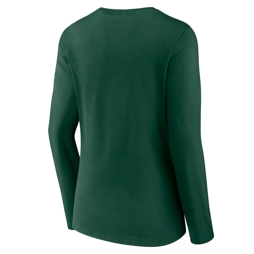 Green Bay Packers Women's Primary Team Logo Long Sleeve V-Neck T-Shirt Green | NFL