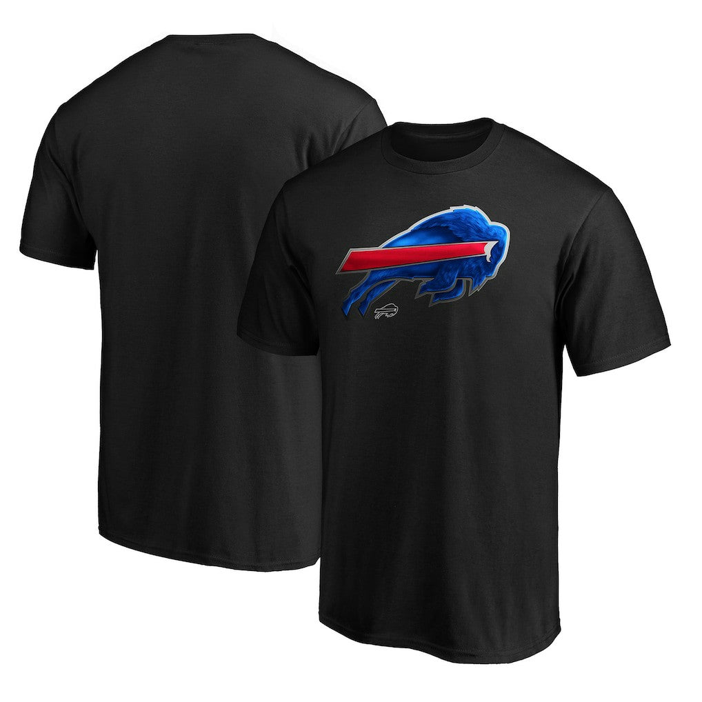 Buffalo Bills Midnight Mascot Team Logo T-Shirt Black | NFL