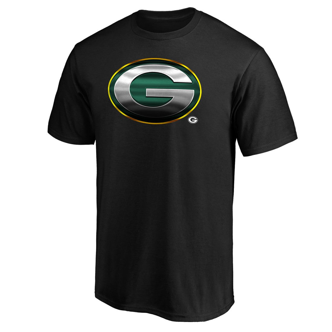 Green Bay Packers Midnight Mascot Team Logo T-Shirt Black | NFL