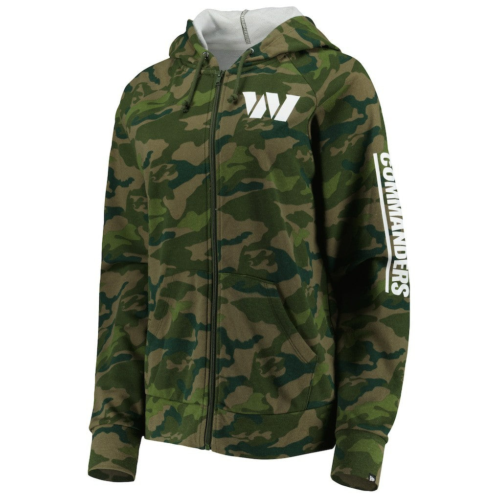 Washington Commanders New Era Women's Raglan Full-Zip Hoodie Camo | NFL