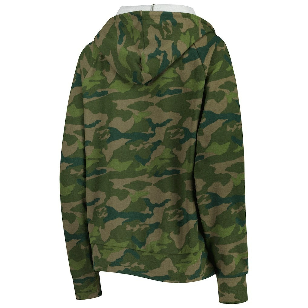 Washington Commanders New Era Women's Raglan Full-Zip Hoodie Camo | NFL