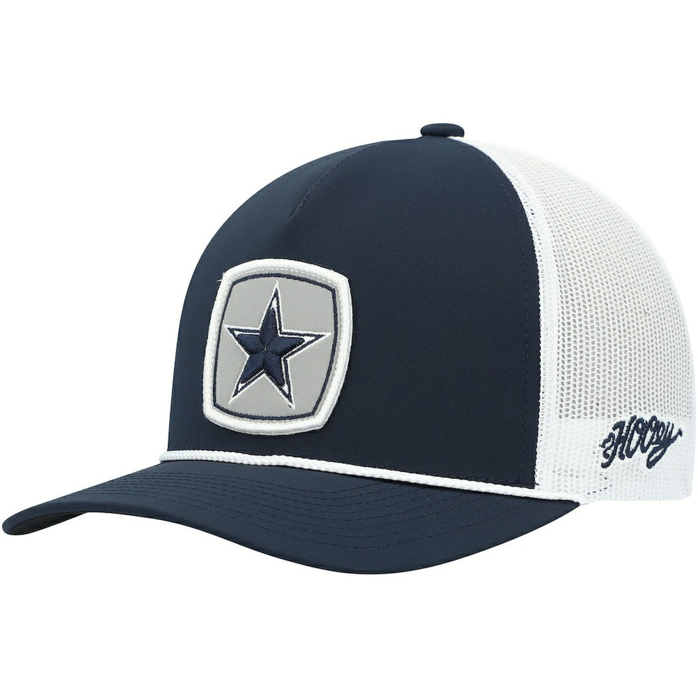 Dallas Cowboys HOOey Star Patch Rope Trucker Snapback Hat Navy/White | NFL