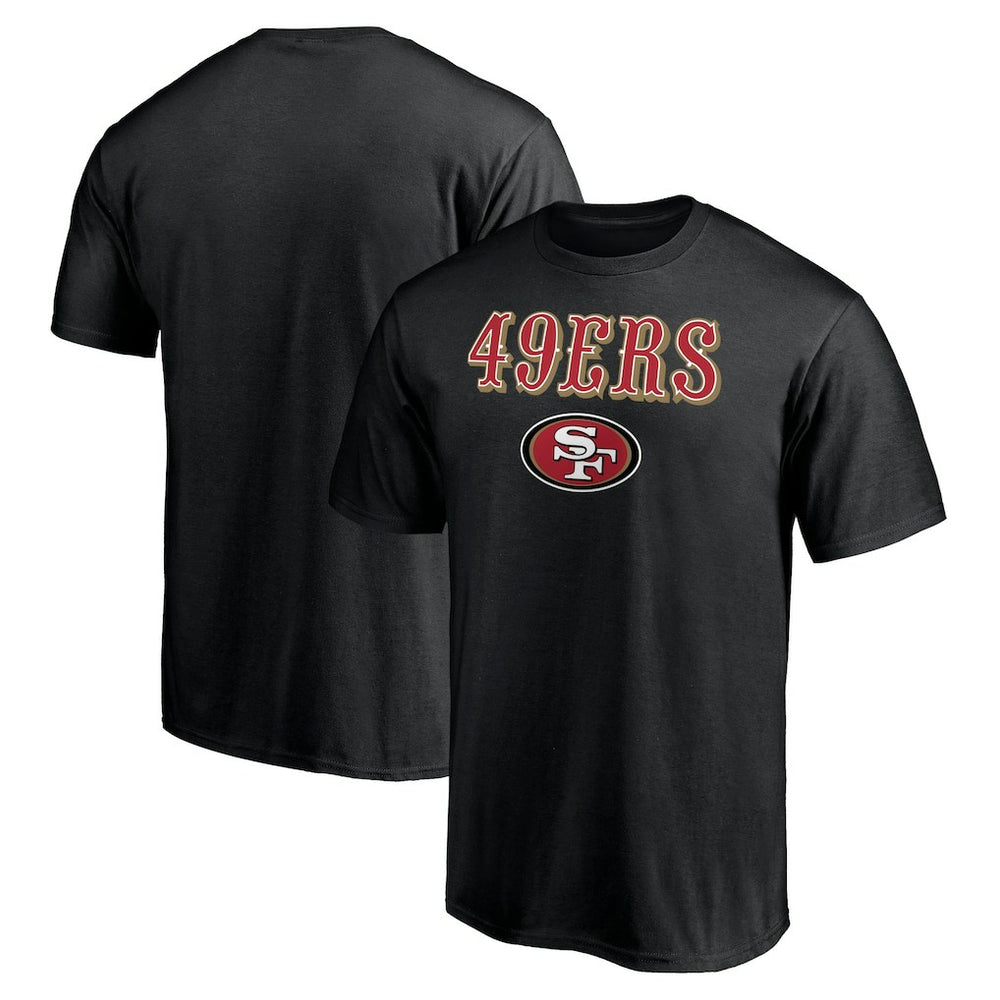 San Francisco 49ers Logo Team Lockup T-Shirt Black | NFL