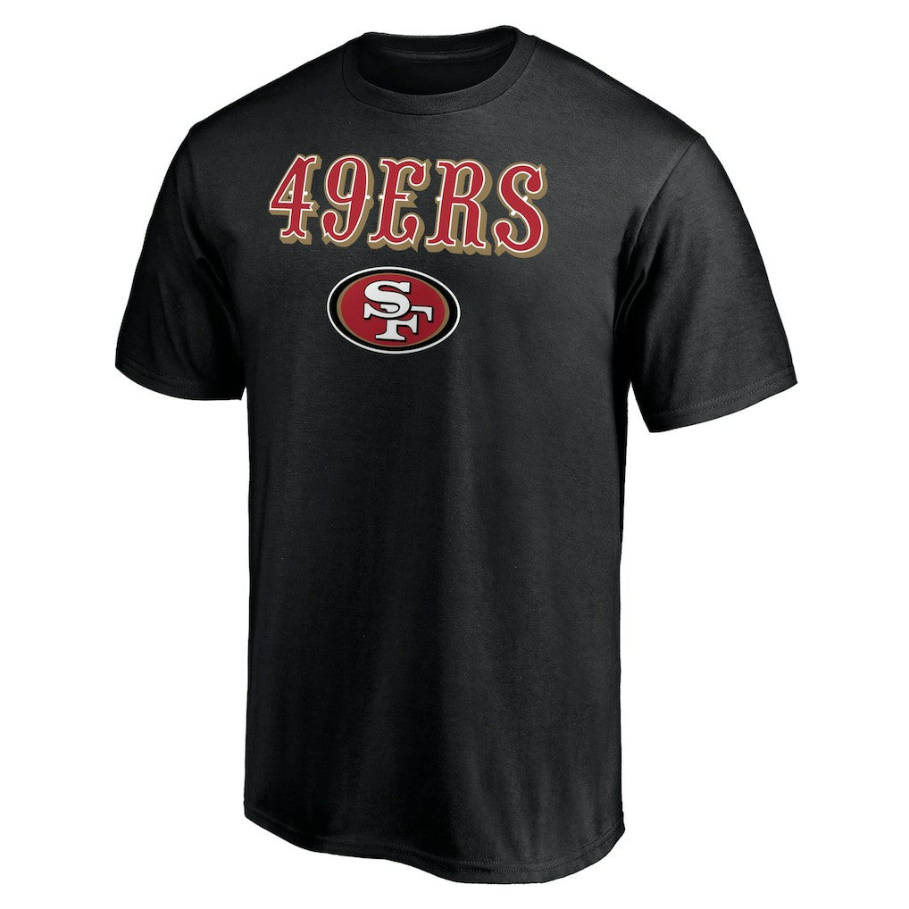 San Francisco 49ers Logo Team Lockup T-Shirt Black | NFL
