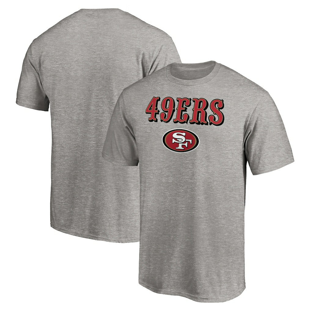 San Francisco 49ers Logo Team Lockup T-Shirt Heathered Gray | NFL
