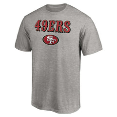 San Francisco 49ers Logo Team Lockup T-Shirt Heathered Gray | NFL