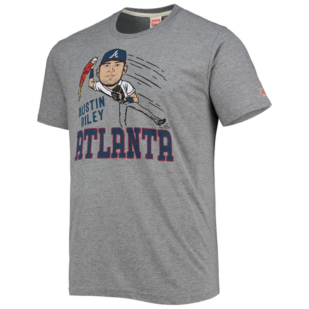 Austin Riley Atlanta Braves Homage Caricature Tri-Blend T-Shirt - MLB