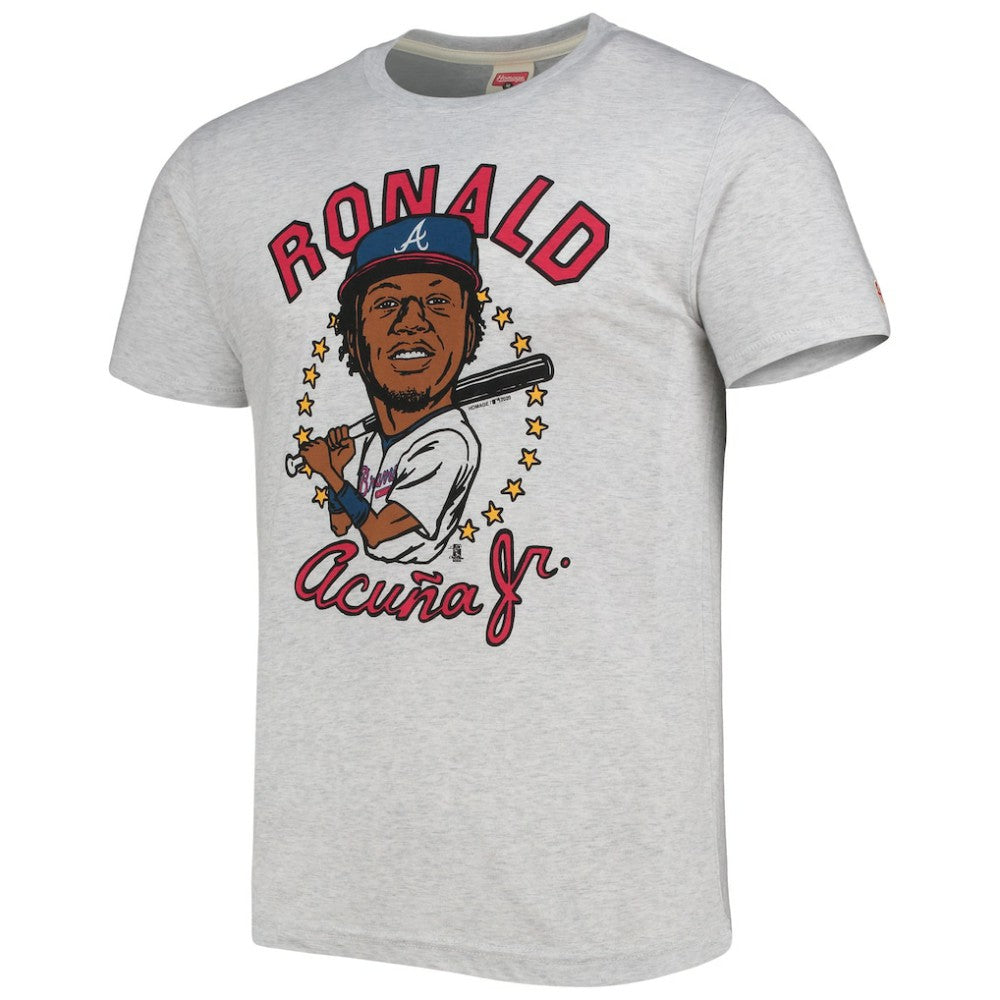 Ronald Acuna Jr. Atlanta Braves Homage Caricature Tri-Blend T-Shirt - MLB