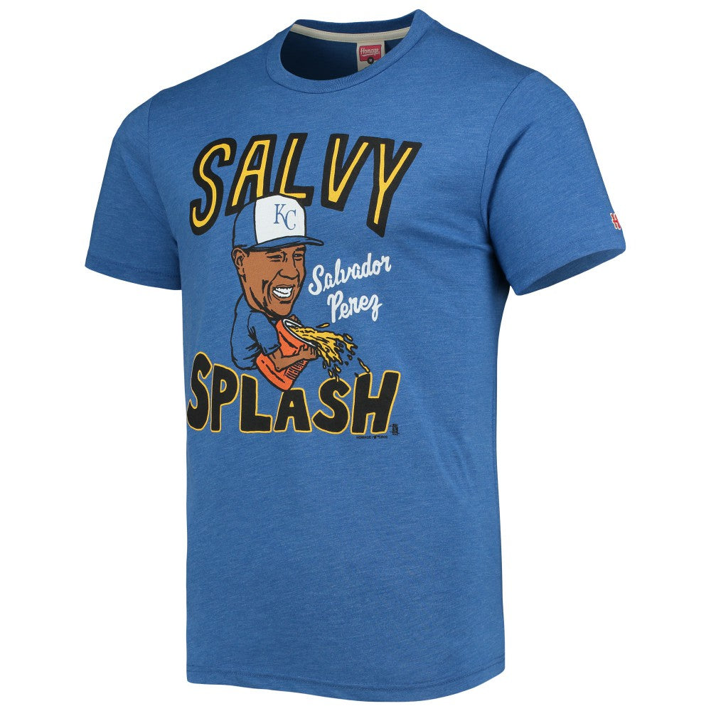Salvador Perez Kansas City Royals Homage Caricature Tri-Blend T-Shirt - MLB