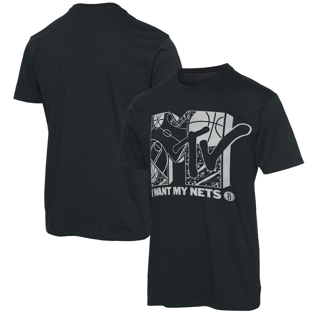 Brooklyn Nets Junk Food NBA x MTV I Want My T-Shirt Black - NBA