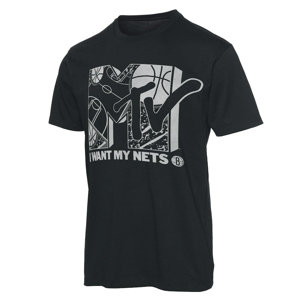 Brooklyn Nets Junk Food NBA x MTV I Want My T-Shirt Black - NBA