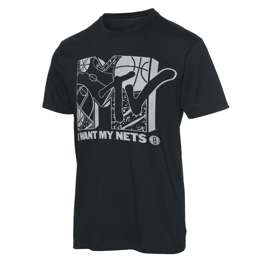 Brooklyn Nets Junk Food NBA x MTV I Want My T-Shirt Black - NBA