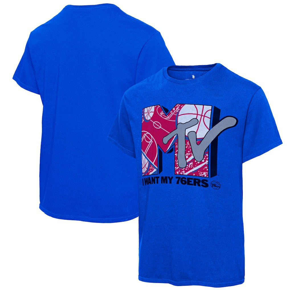 Philadelphia 76ers Junk Food NBA x MTV I Want My T-Shirt Royal - NBA