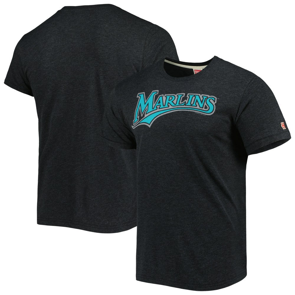 Miami Marlins Homage Hand-Drawn Logo Tri-Blend T-Shirt - MLB