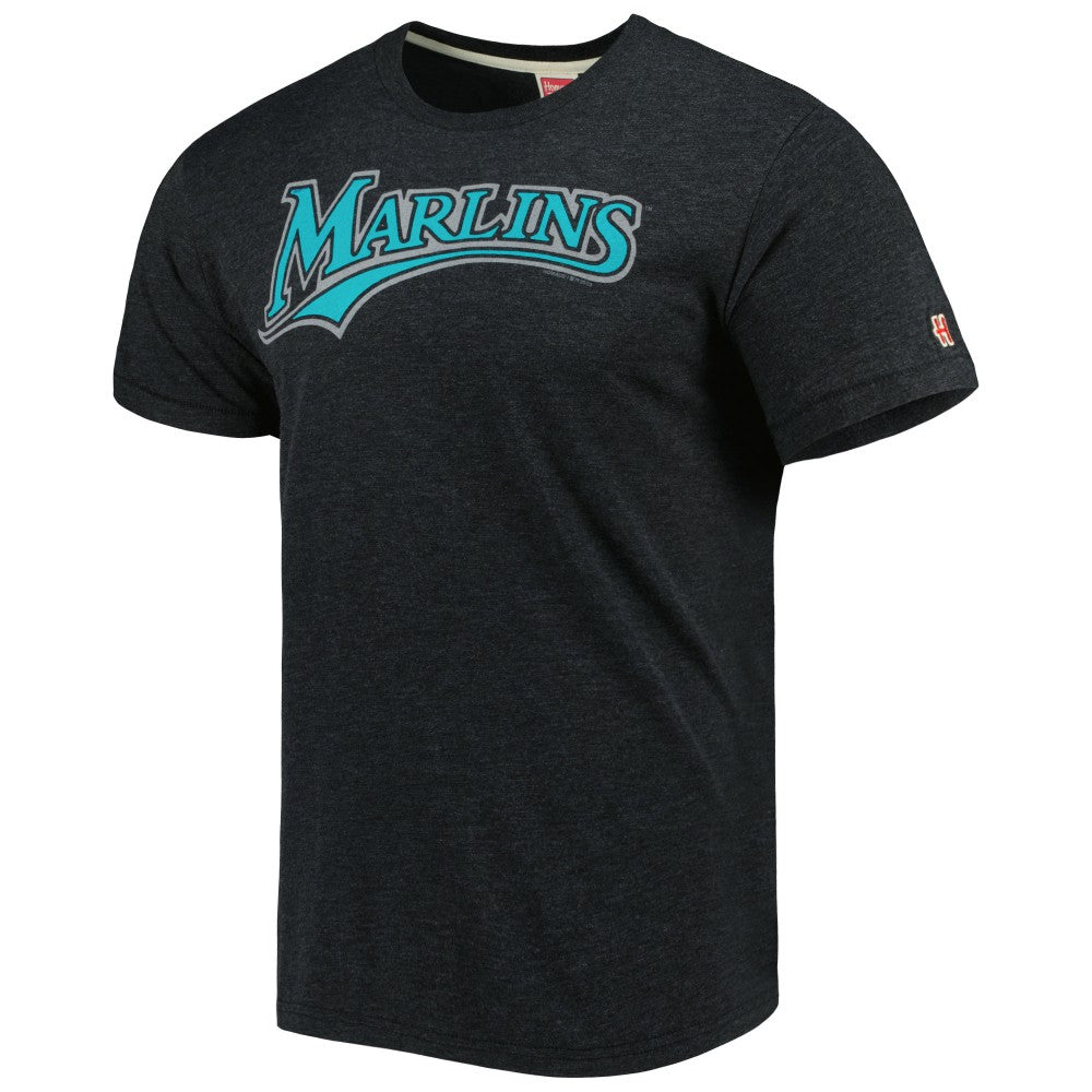 Miami Marlins Homage Hand-Drawn Logo Tri-Blend T-Shirt - MLB