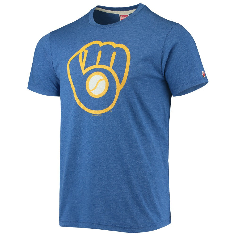 Milwaukee Brewers Homage Hand-Drawn Logo Tri-Blend T-Shirt - MLB