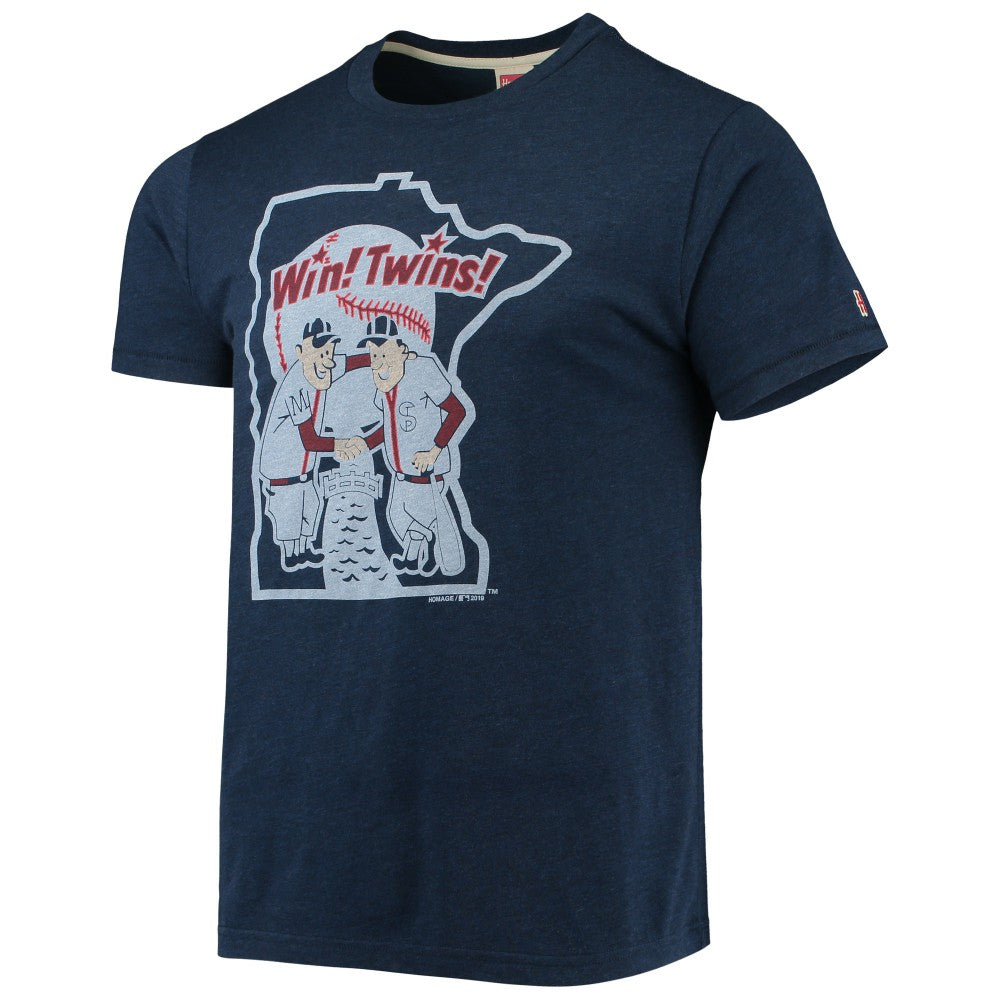 Minnesota Twins Homage Hand-Drawn Logo Tri-Blend T-Shirt - MLB