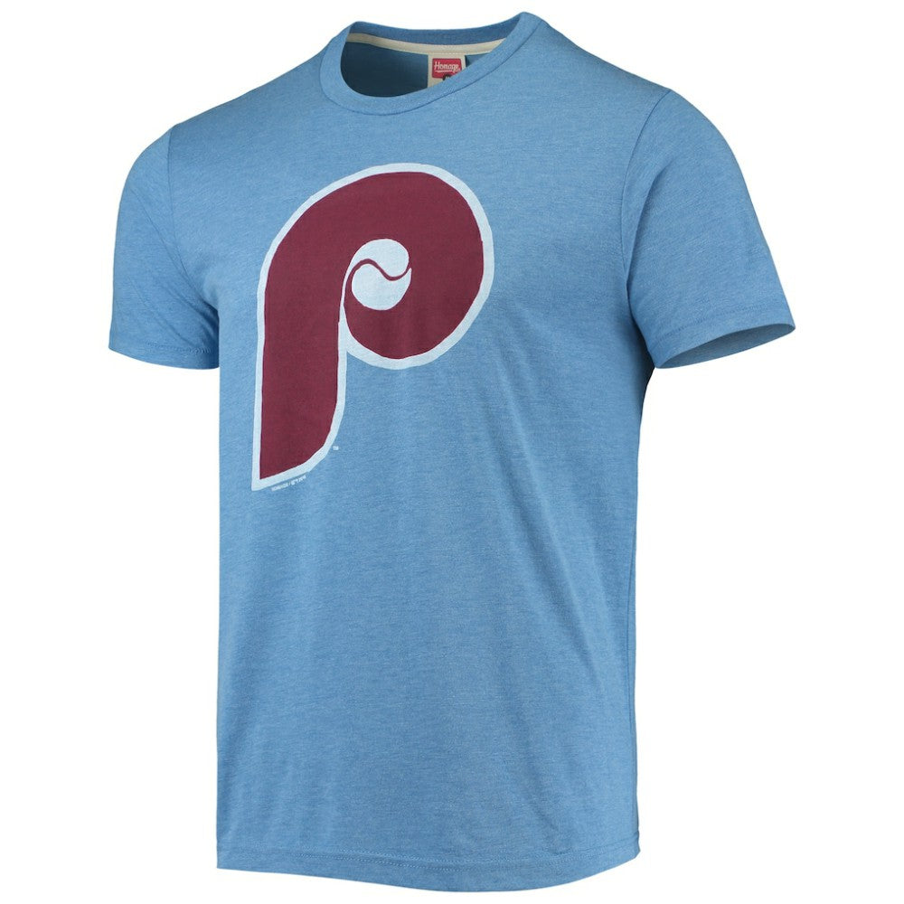 Philadelphia Phillies Homage Hand-Drawn Logo Tri-Blend T-Shirt - MLB