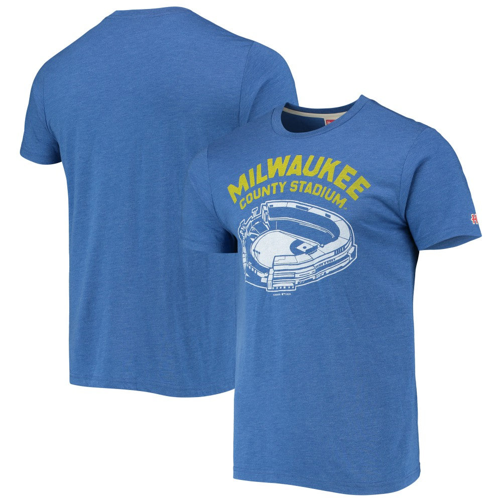 Milwaukee Brewers Homage Milwaukee County Stadium Tri-Blend T-Shirt - MLB