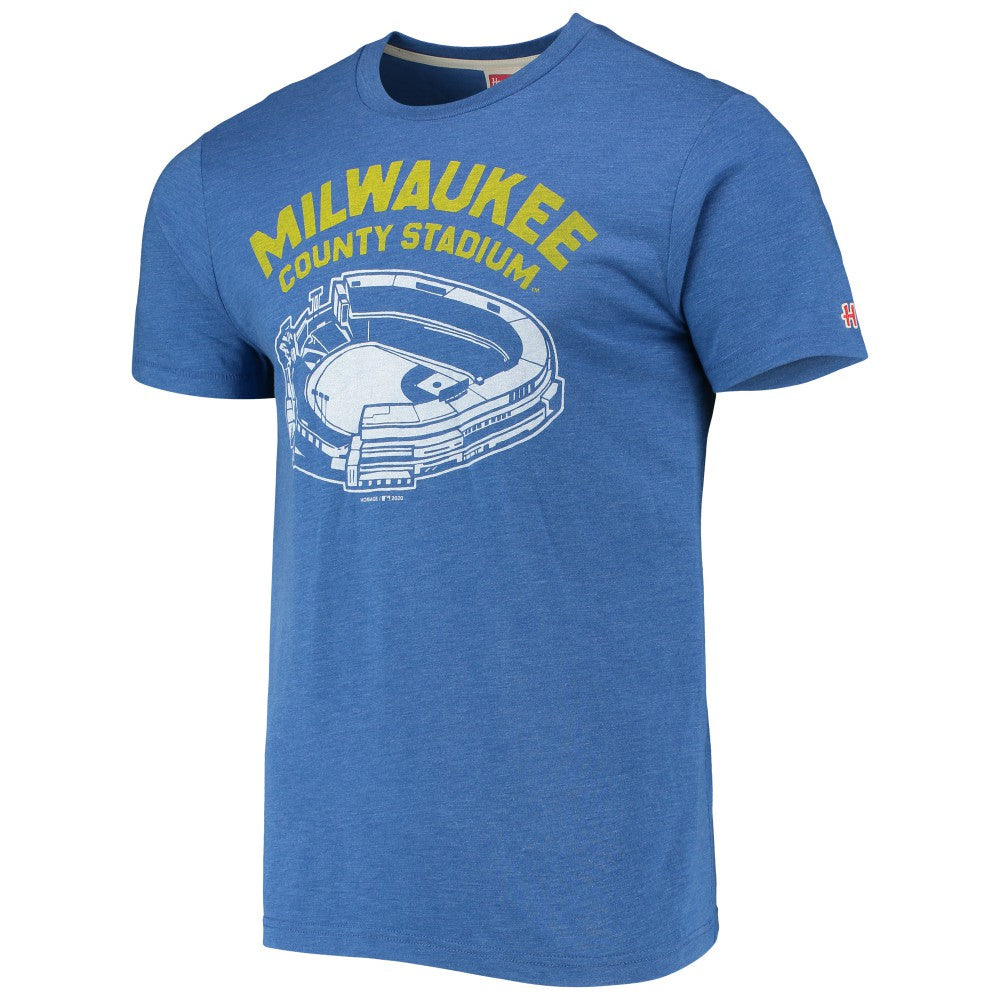 Milwaukee Brewers Homage Milwaukee County Stadium Tri-Blend T-Shirt - MLB