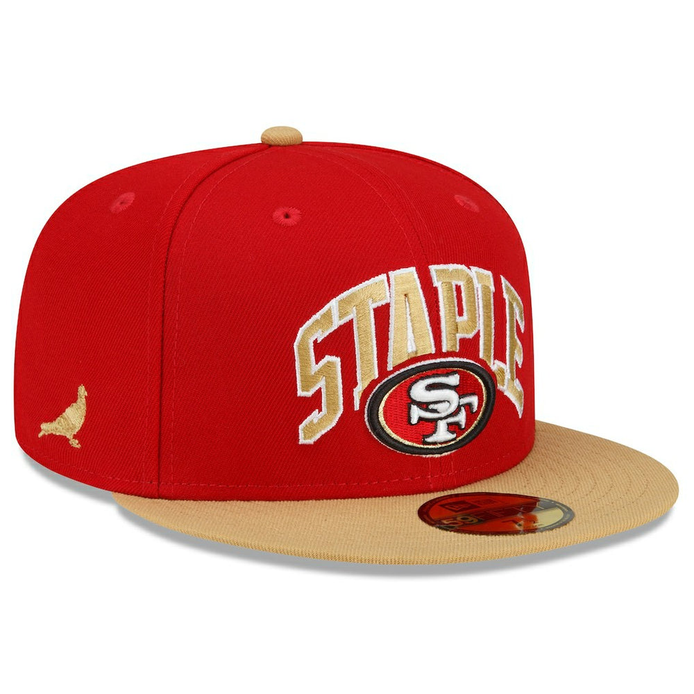 San Francisco 49ers New Era NFL x Staple Collection 59FIFTY Fitted Hat Scarlet/Gold | NFL