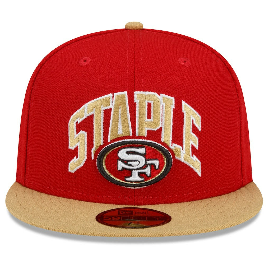San Francisco 49ers New Era NFL x Staple Collection 59FIFTY Fitted Hat Scarlet/Gold | NFL