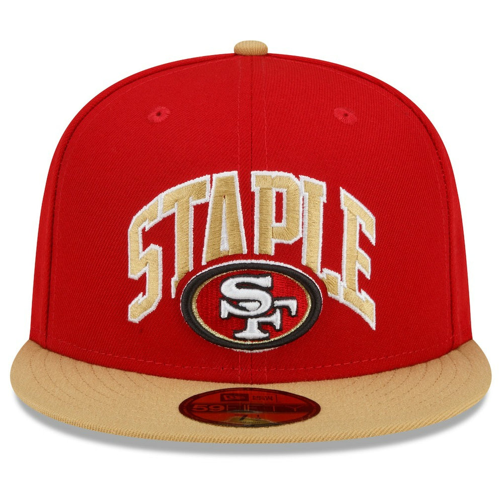 San Francisco 49ers New Era NFL x Staple Collection 59FIFTY Fitted Hat Scarlet/Gold | NFL