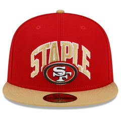 San Francisco 49ers New Era NFL x Staple Collection 59FIFTY Fitted Hat Scarlet/Gold | NFL