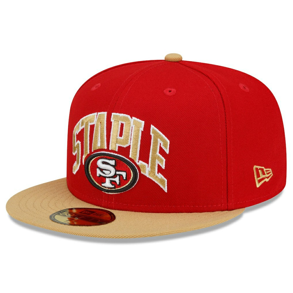 San Francisco 49ers New Era NFL x Staple Collection 59FIFTY Fitted Hat Scarlet/Gold | NFL