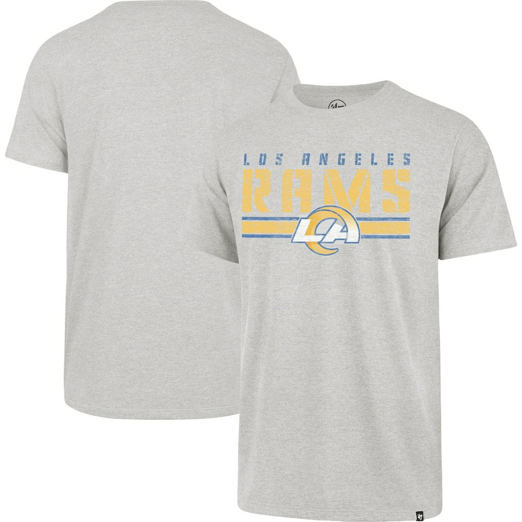 Los Angeles Rams '47 Stripe Thru Franklin T-Shirt Heathered Gray | 47 brand