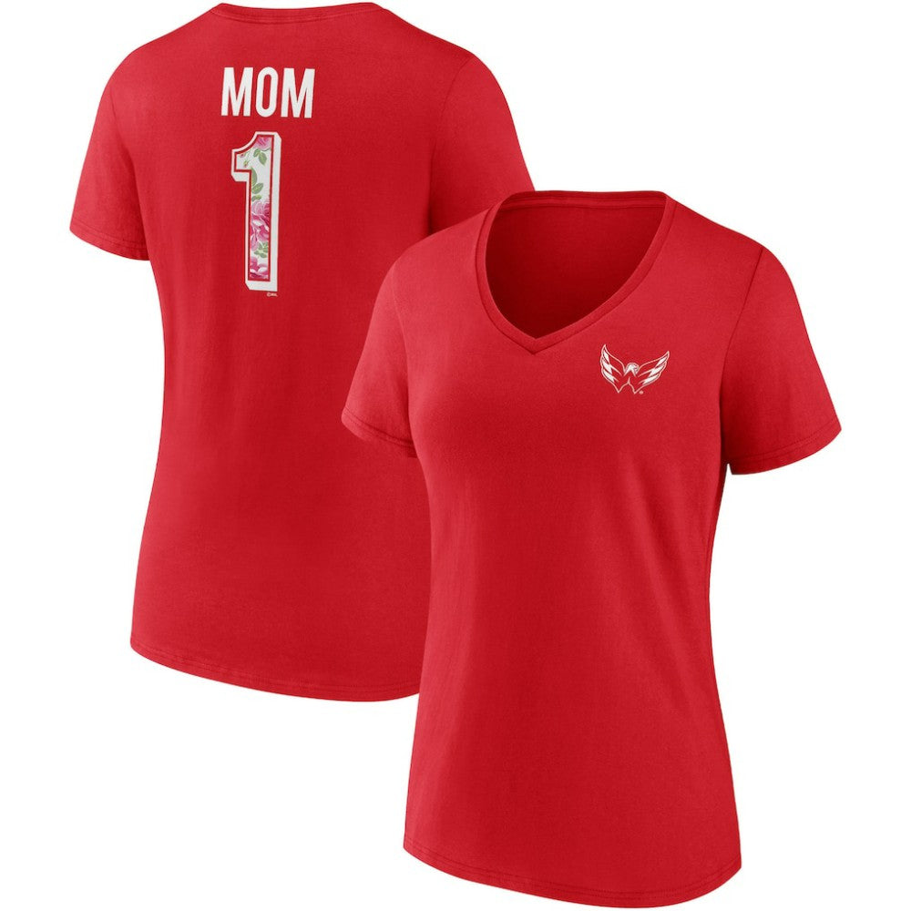 Washington Capitals Fanatics Women's Team Mother's Day V-Neck T-Shirt - Red - NHL
