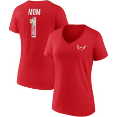 Washington Capitals Fanatics Women's Team Mother's Day V-Neck T-Shirt - Red - NHL
