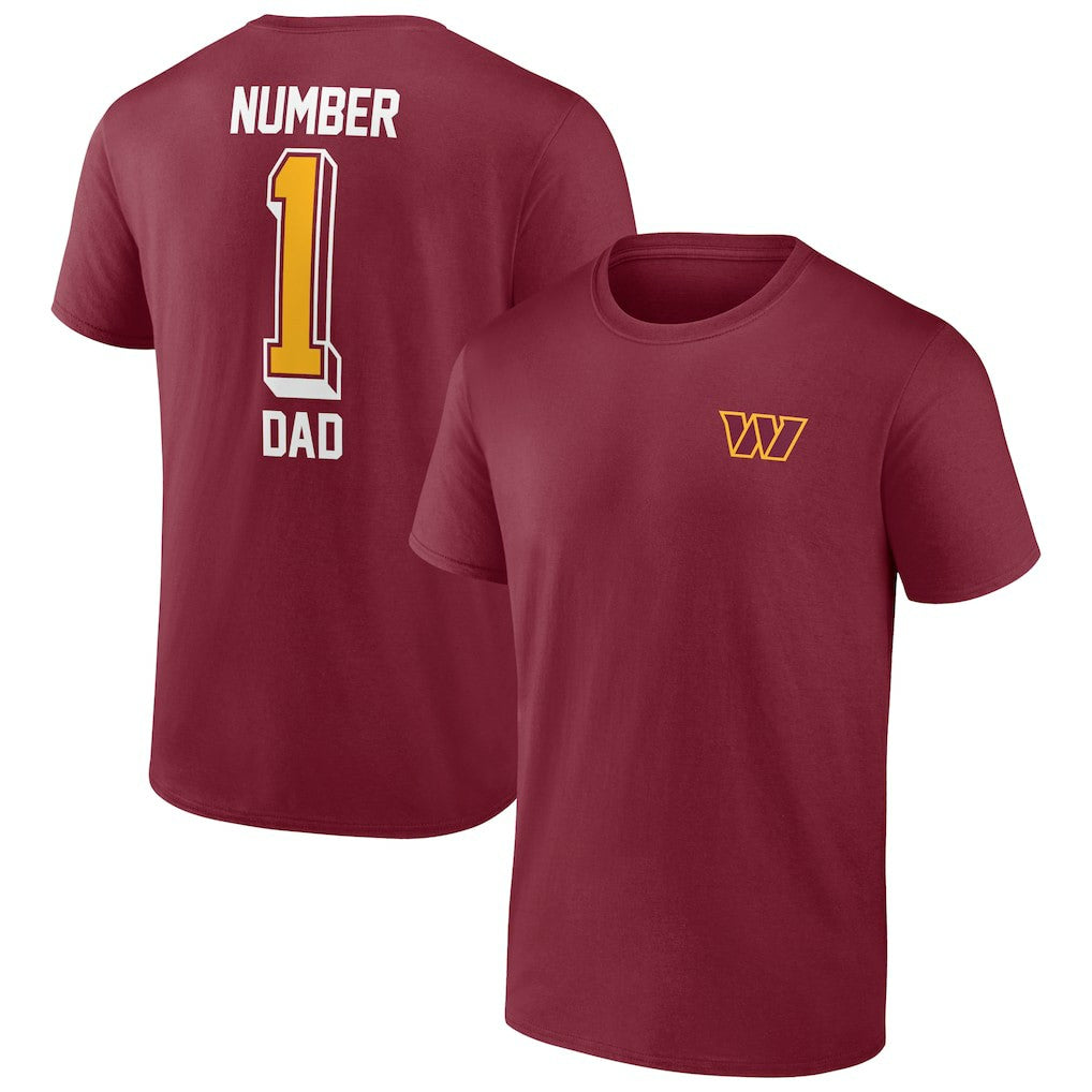 Washington Commanders Team #1 Dad T-Shirt Burgundy | Fanatics
