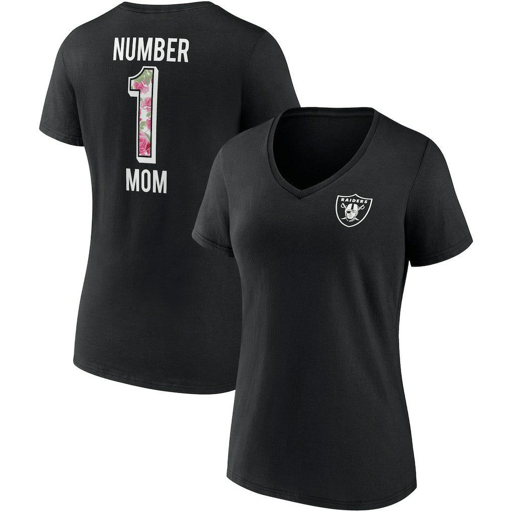 Las Vegas Raiders Women's Team Mother's Day V-Neck T-Shirt Black | Fanatics