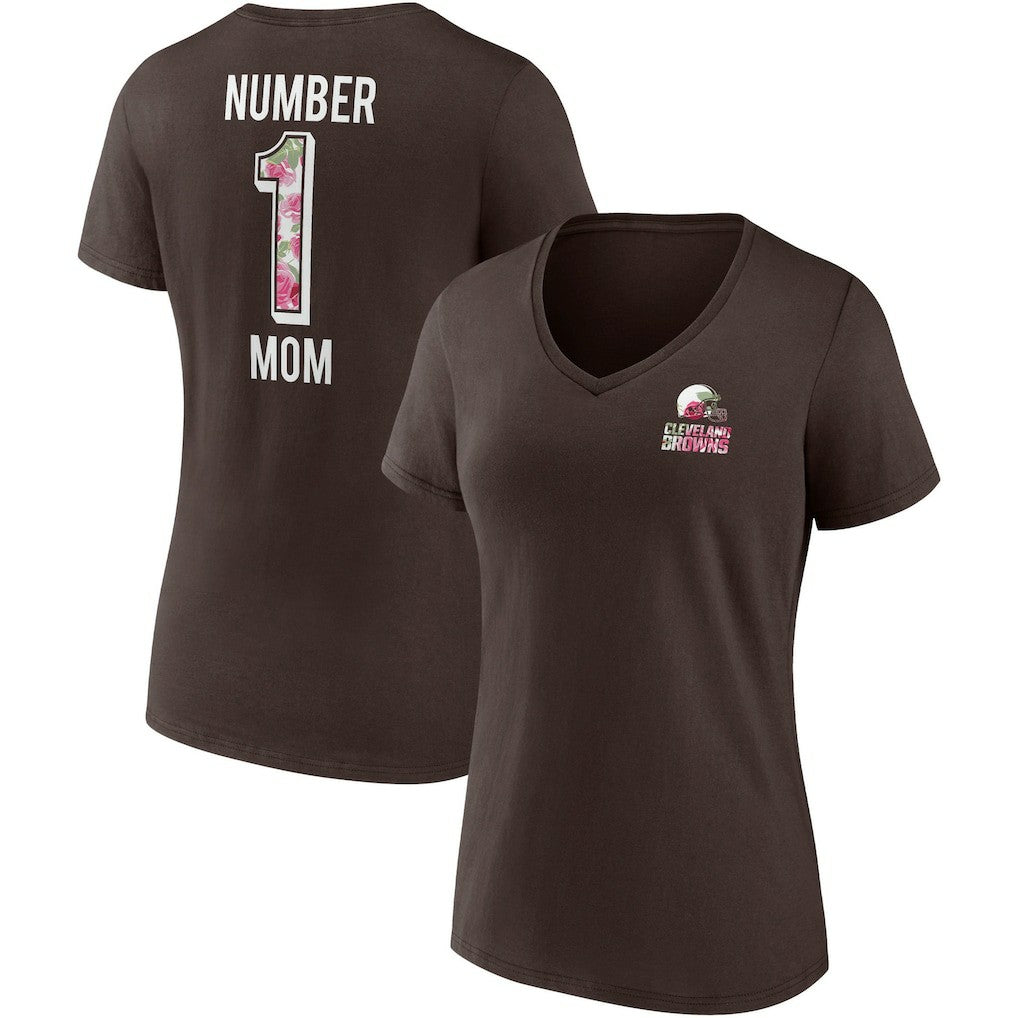 Cleveland Browns Women's Team Mother's Day V-Neck T-Shirt Brown | Fanatics