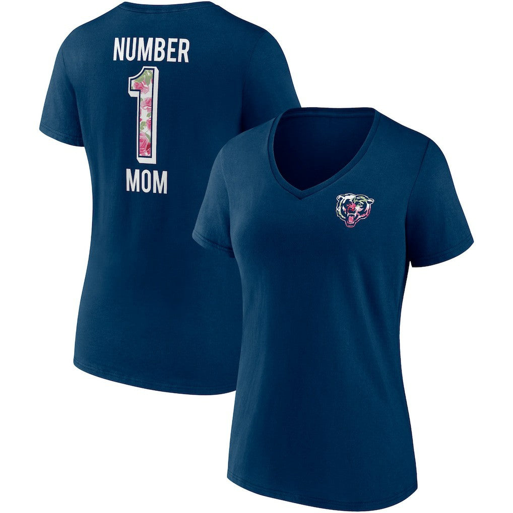 Chicago Bears Women's Team Mother's Day V-Neck T-Shirt Navy | Fanatics