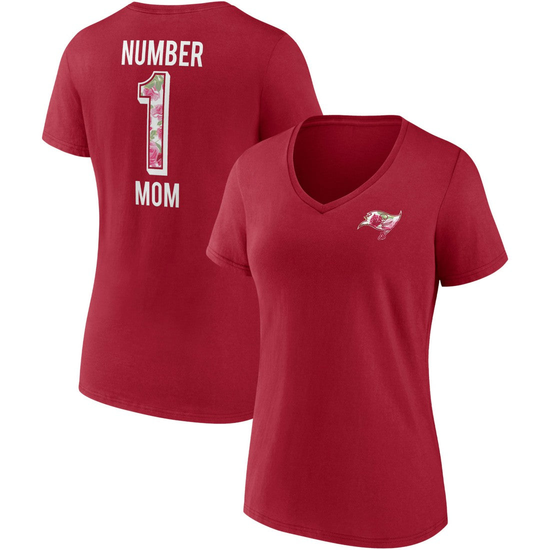Tampa Bay Buccaneers Women's Team Mother's Day V-Neck T-Shirt Red | Fanatics