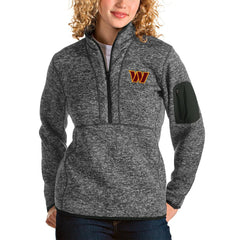 Washington Commanders Antigua Women's Fortune Quarter-Zip Pullover Jacket Heathered Charcoal | NFL