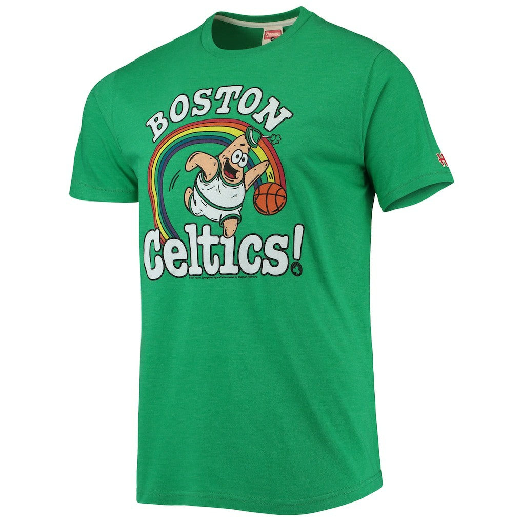 Boston Celtics Homage NBA x Spongebob Collab Tri-Blend T-Shirt Kelly Green - NBA