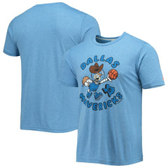Dallas Mavericks Homage NBA x Spongebob Collab Tri-Blend T-Shirt Light Blue - NBA