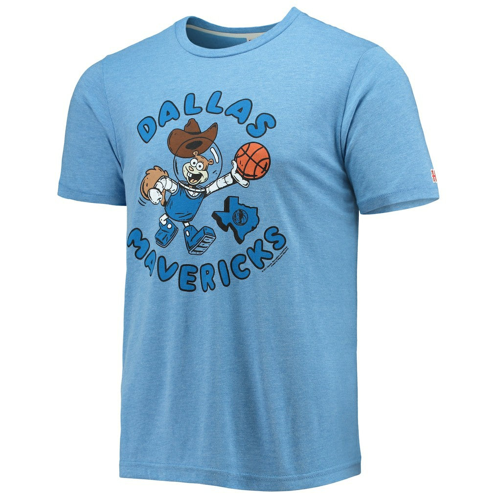 Dallas Mavericks Homage NBA x Spongebob Collab Tri-Blend T-Shirt Light Blue - NBA