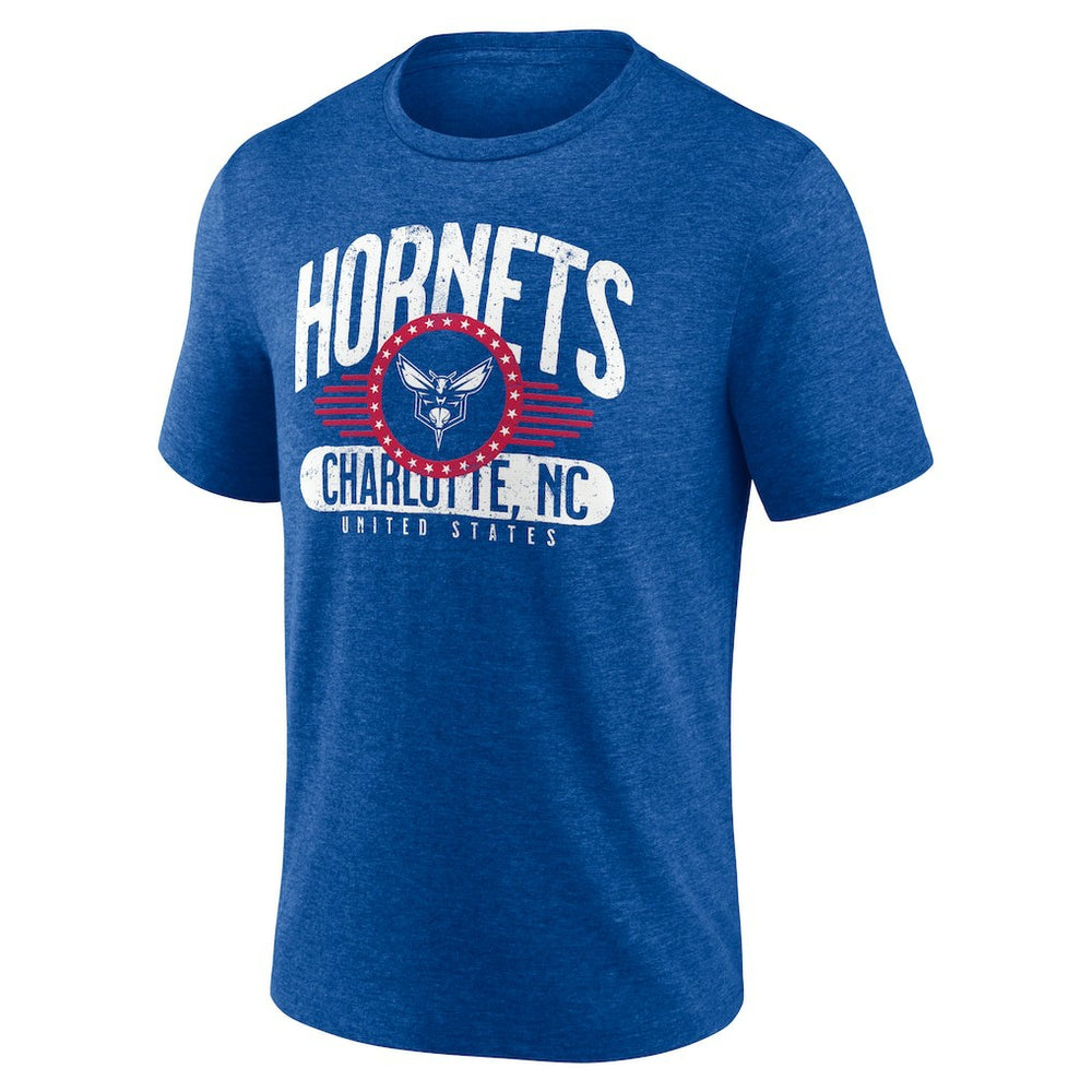 Charlotte Hornets Badge of Honor Tri-Blend T-Shirt Royal - NBA