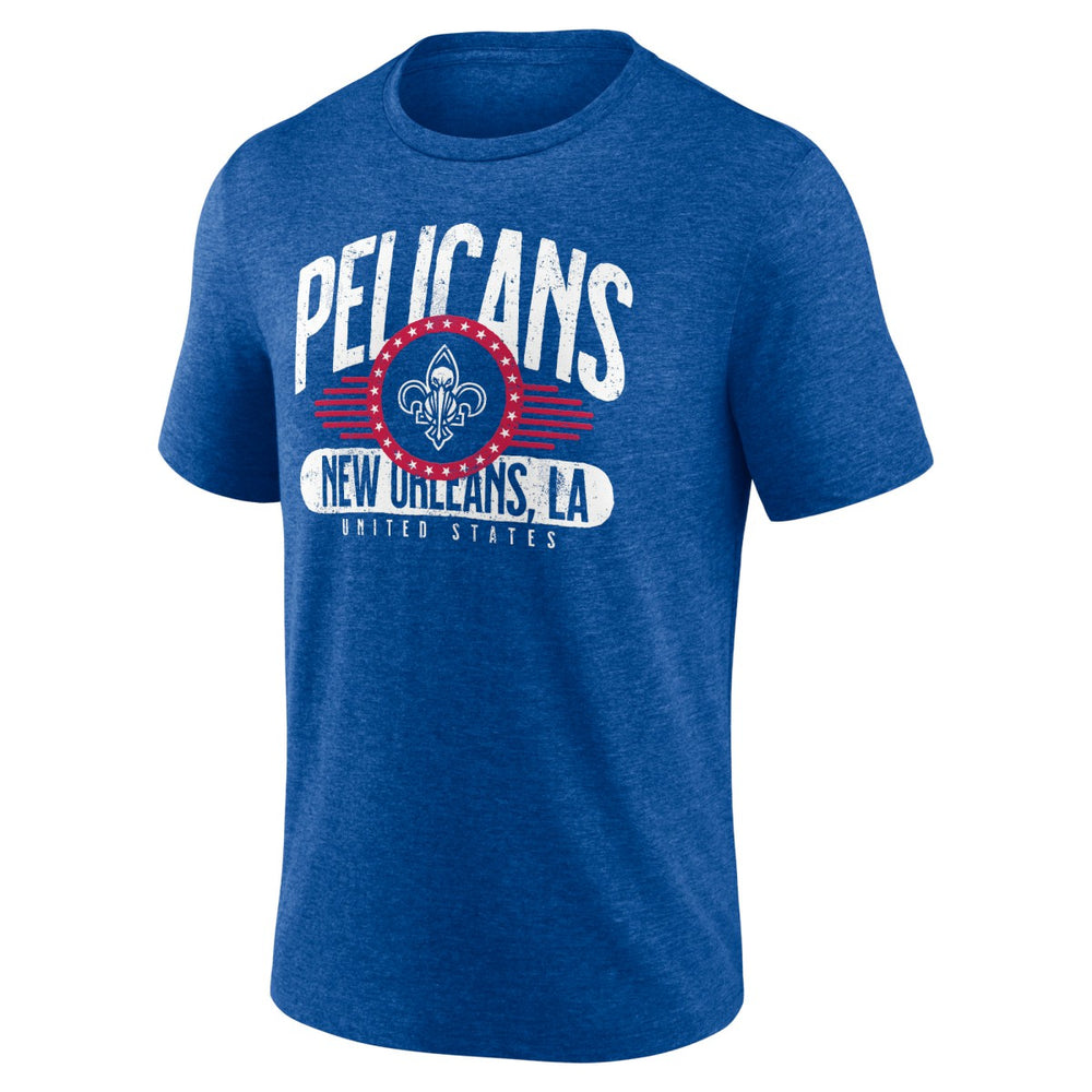 New Orleans Pelicans Badge of Honor Tri-Blend T-Shirt Royal - NBA
