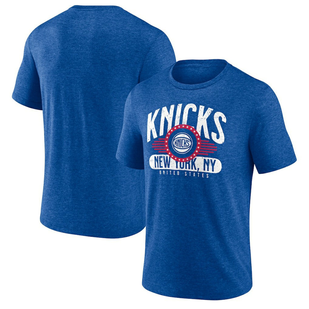 New York Knicks Badge of Honor Tri-Blend T-Shirt Royal - NBA