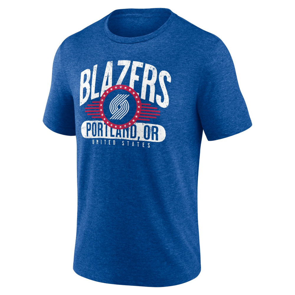 Portland Trail Blazers Badge of Honor Tri-Blend T-Shirt Royal - NBA