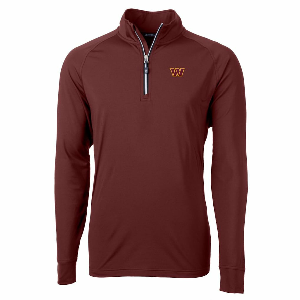 Washington Commanders Cutter & Buck Adapt Eco Stretch Quarter-Zip Pullover Jacket Burgundy | NFL