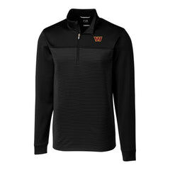 Washington Commanders Cutter & Buck Traverse DryTec Stripe Stretch Quarter-Zip Jacket Black | NFL